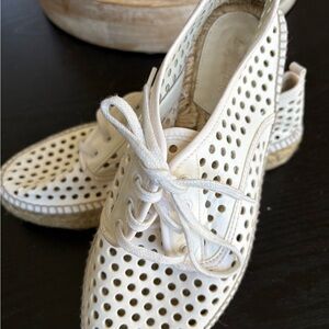 Loeffler Randall White Perforated Espadrilles